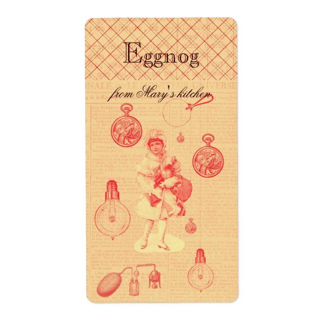 Étiquette Gros steampunk personnalisé eggnog maison (Devant)