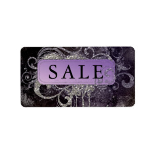 Étiquette Grunge Parties scintillant Salon Black Purple Adre