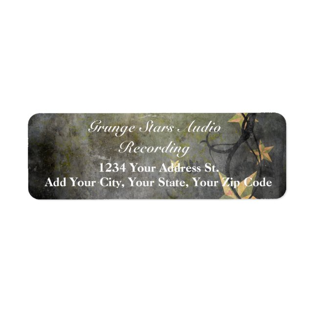 Étiquette Grunge Stars Design Vintage (Devant)