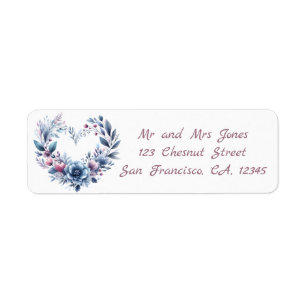 Étiquette Guirlande florale en forme de coeur - Vibes hivern