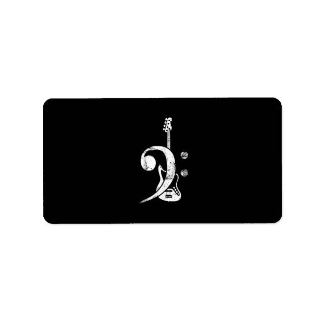 Étiquette Guitare Lover | Bass Clef Bass Guitare (Devant)