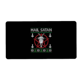 Étiquette Hail Satan Tête de chèvre Pentagram Funny Satanic 
