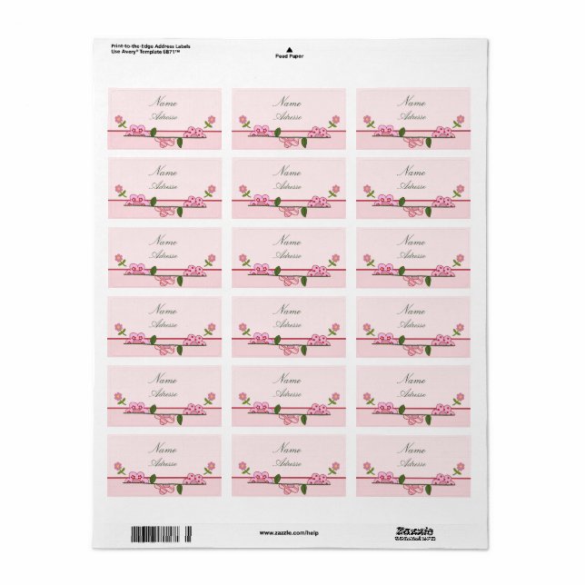 Étiquette Halbe Blüten (Feuille entière)
