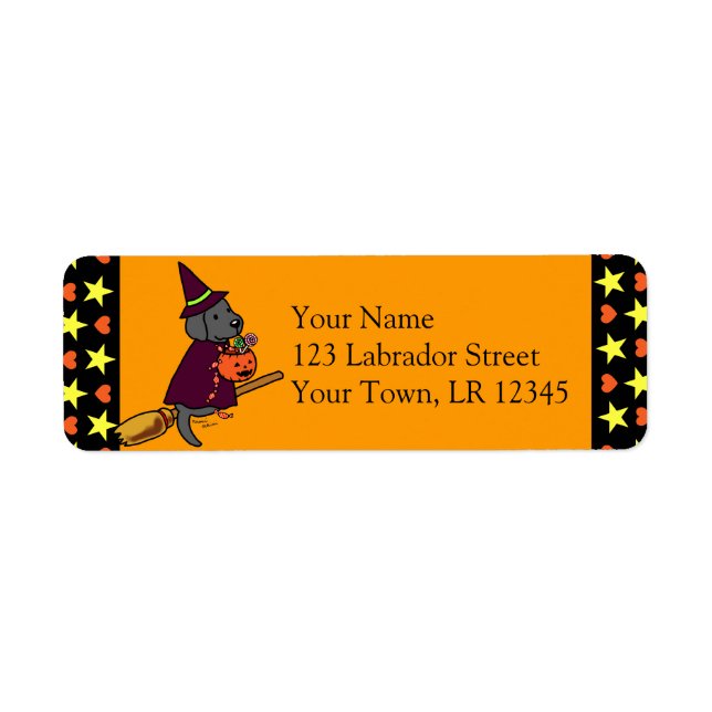 Étiquette Halloween Black Labrador Carton 1 (Devant)