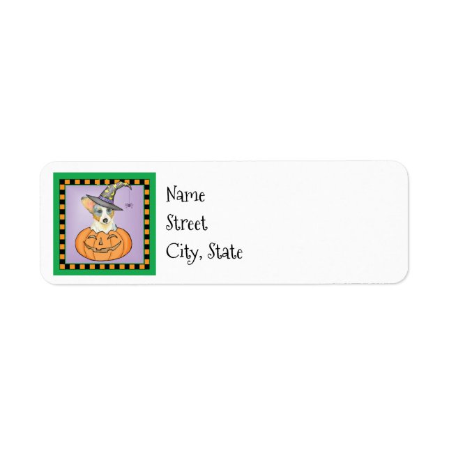 Étiquette Halloween Cardigan Welsh Corgi (Devant)