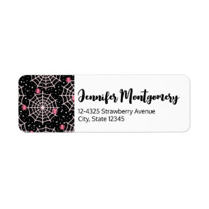 Étiquette Halloween Cobwebs & Spiders Pattern