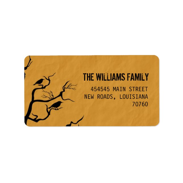 Étiquette Halloween | Corneilles (Devant)