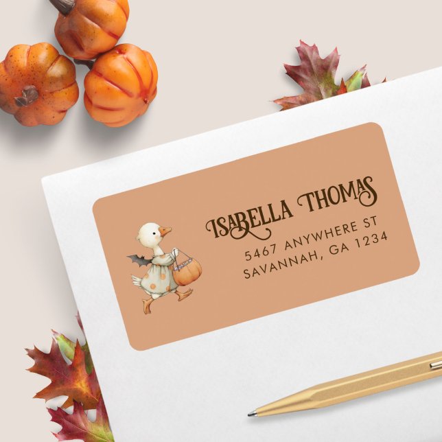 Étiquette Halloween Goose Anniversaire de enfant Party Adres (Créateur téléchargé)