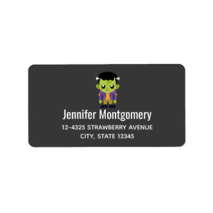 Étiquette Halloween monstre Frankenstein Green