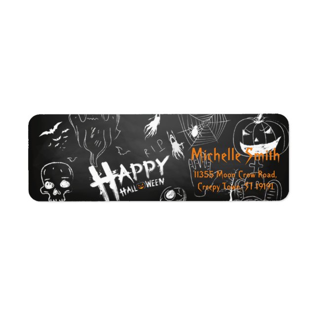 Étiquette Halloween personnalisée (Devant)