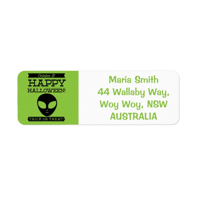 Étiquette Halloween rétro typographique (Devant)