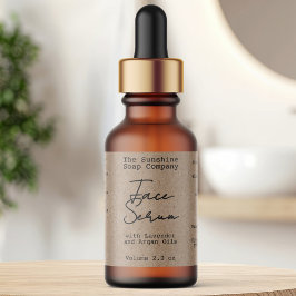 Étiquette Handwritten Typed Look Kraft Dropper Bottle Label