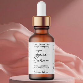 Étiquette Handwritten Typed Look White Dropper Bottle Label