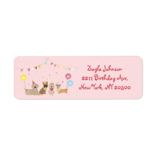 Étiquette Happy Birthday Dog Party