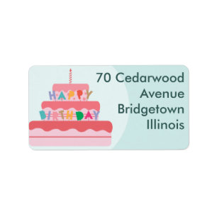 Étiquette Happy Birthday Personalized Address Label