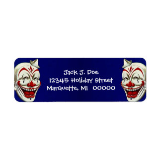 Étiquette Happy Clown Faces Frame Adresse de retour Label