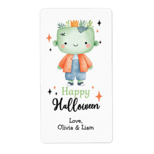 Étiquette Happy Halloween Zombie Boy Custom Livraison Étique