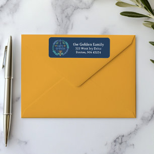 Étiquette HAPPY HANOUKKA Hand-Drawn Holiday Adresse de retou