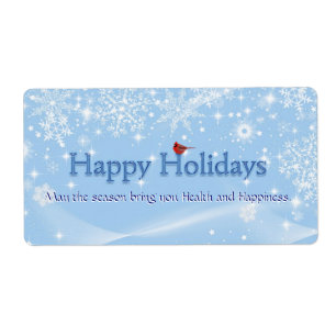 Étiquette Happy Holidays Wine Label