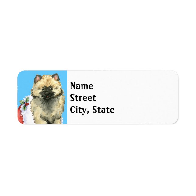 Étiquette Happy Howlidays Keeshond (Devant)