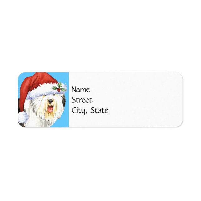Étiquette Happy Howlidays Old English Sheepdog (Devant)
