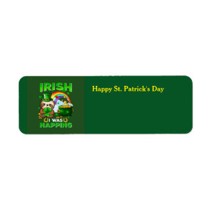 Étiquette Happy St. Patrick's Day Sloth retour adresse étiqu