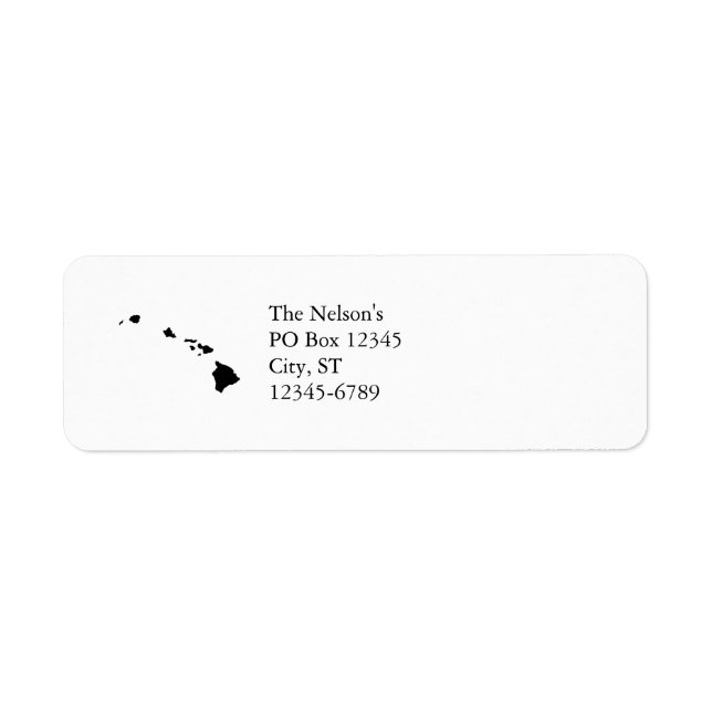 Étiquette Hawaii en noir et blanc (Devant)