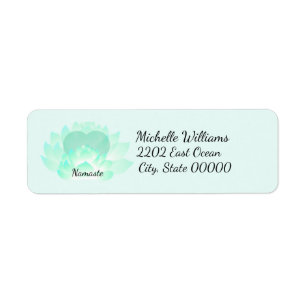 Étiquette Heart Chakra Lotus Namaste Adresse de retour