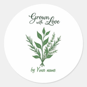 Étiquette Herbe Personnalisé - Cultivé avec amour