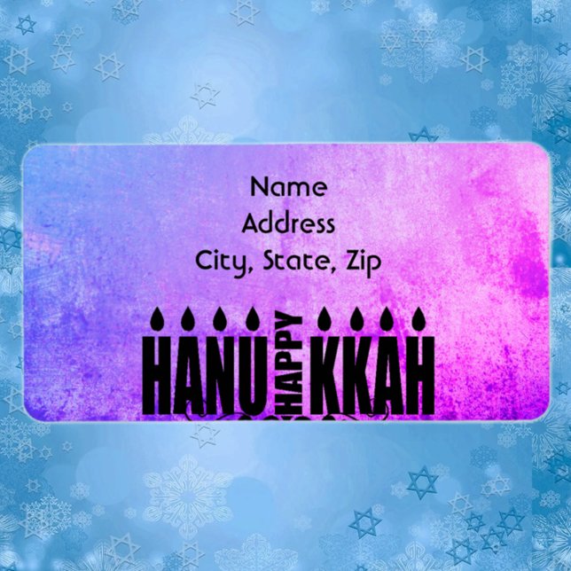 Étiquette Heureux Hanoukka Menorah (Créateur téléchargé)