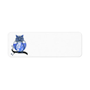 Étiquette Hibou bleu de saule