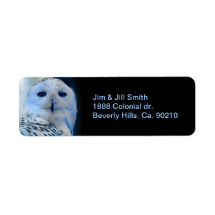Étiquette Hibou de neige observé par bleu