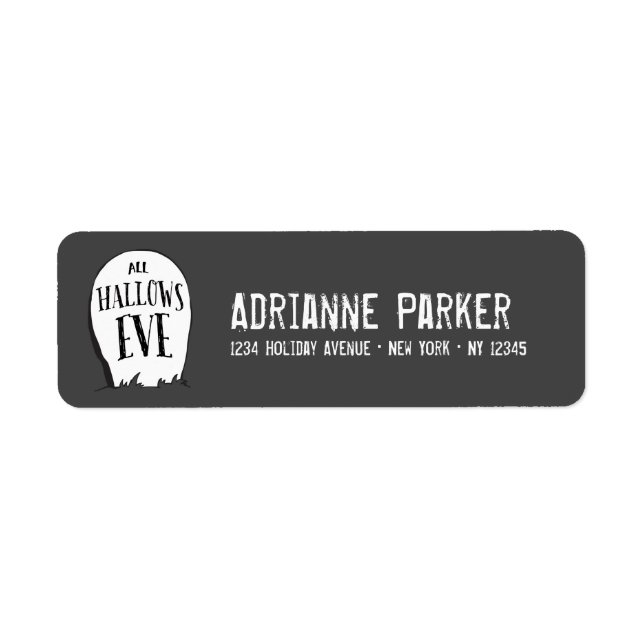 Étiquette Histoires de cimetière Fête d'Halloween (Devant)
