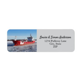 Étiquette Hiver Freighter Iver Bright Great Lakes Adresse