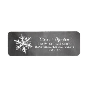 Étiquette Hiver Froid Flammes de neige Chalkboard Adresse de