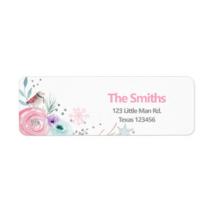 Étiquette Hiver ONE derland rose Floral Fille Parties scinti
