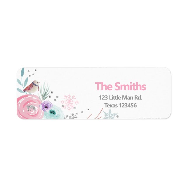 Étiquette Hiver ONE derland rose Floral Fille Parties scinti (Devant)