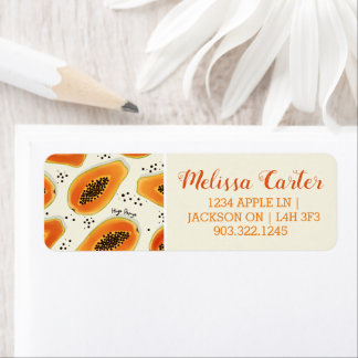 Étiquette Hiya Papaya Motif