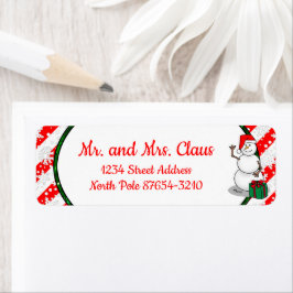 Étiquette Ho Ho Joyeux Noël Père Noël mignonne Snowman