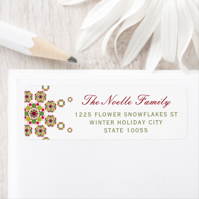 Étiquette Holiday Festin Ornament Star Chic Holiday Adresse (En situation)