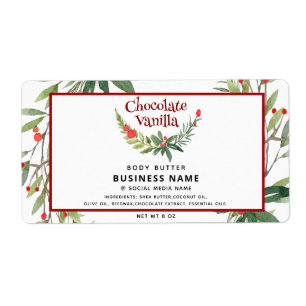 Étiquette Holiday holly branch modern typography  product  