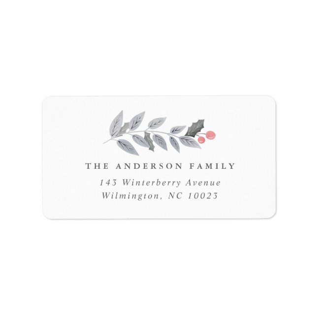 Étiquette Holly Berry Leaf Branche Garland Fête Noël (Devant)