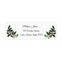 Étiquette Holly Green Nature Mariage de Noël