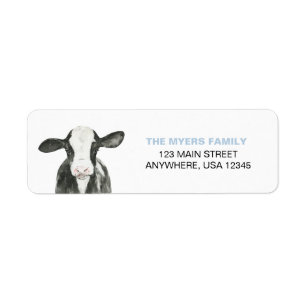 Étiquette Holy Cow I'm One blue retour address Label