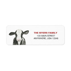 Étiquette Holy Cow I'm One Red Adresse de retour Label