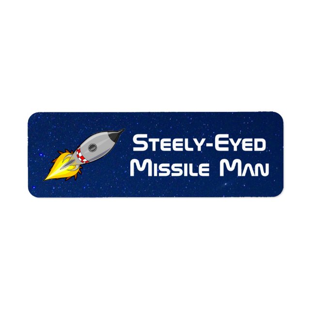 Étiquette Homme aux missiles à oeil serré (Devant)