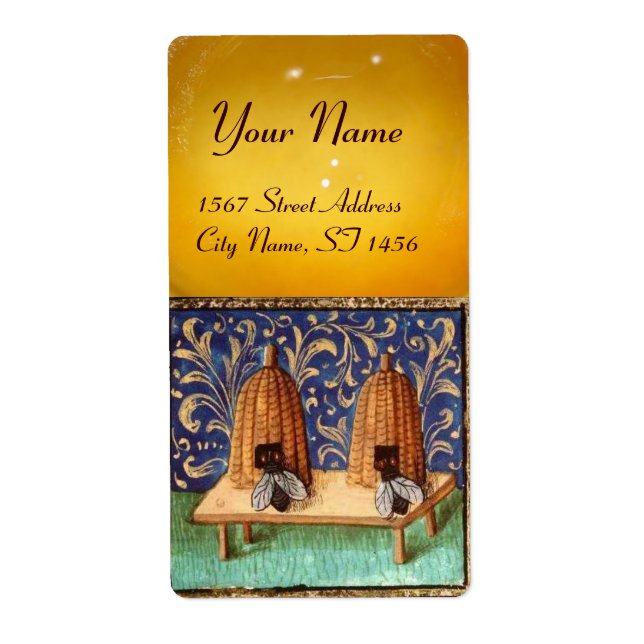 Étiquette HONEY BEE, BEEKEEPER /apiary, fournitures d'apicul (Devant)