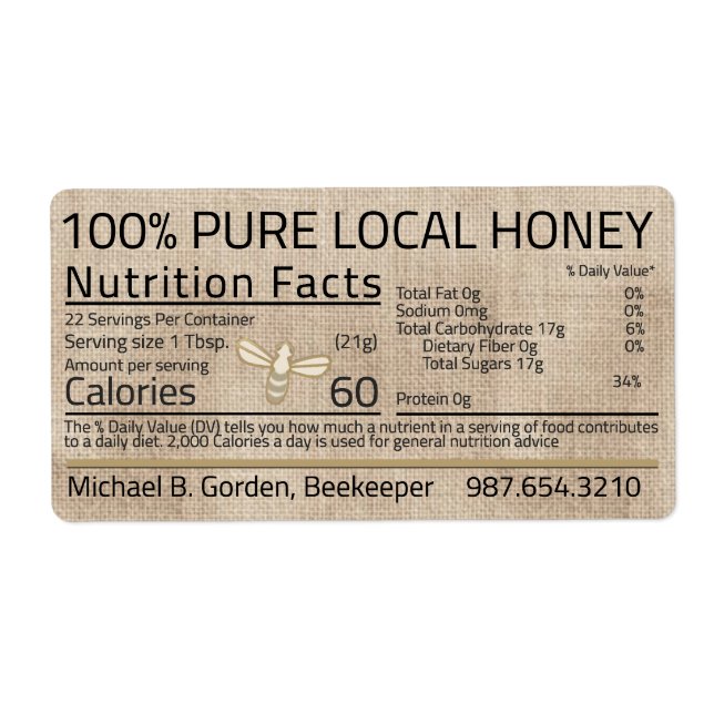 Étiquette Honey Nutrition Little Bee Muslin (Devant)