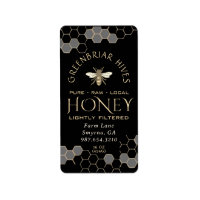 Honeycomb Heraldique Bee Honey Métallo Or Noir
