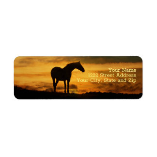 Étiquette Horse Sud-Ouest Sunrise Adresse de retour Label